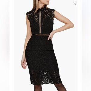 Bardot/Nordstrom Black Lace Midi Dress